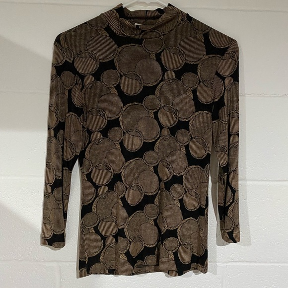 Black and Brown Patterned Women's Top small - Picture 1 of 3